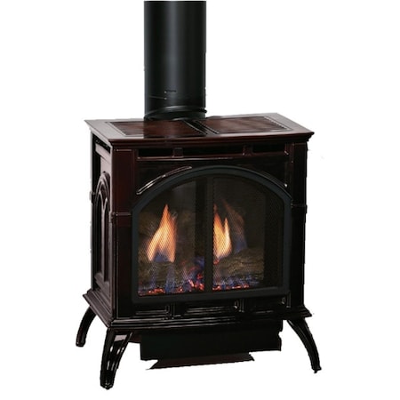 Empire 30000 BTU Propane Millivolt Controls Slope Glaze Burner Log Set, Matte Black DVP30CC30FP
